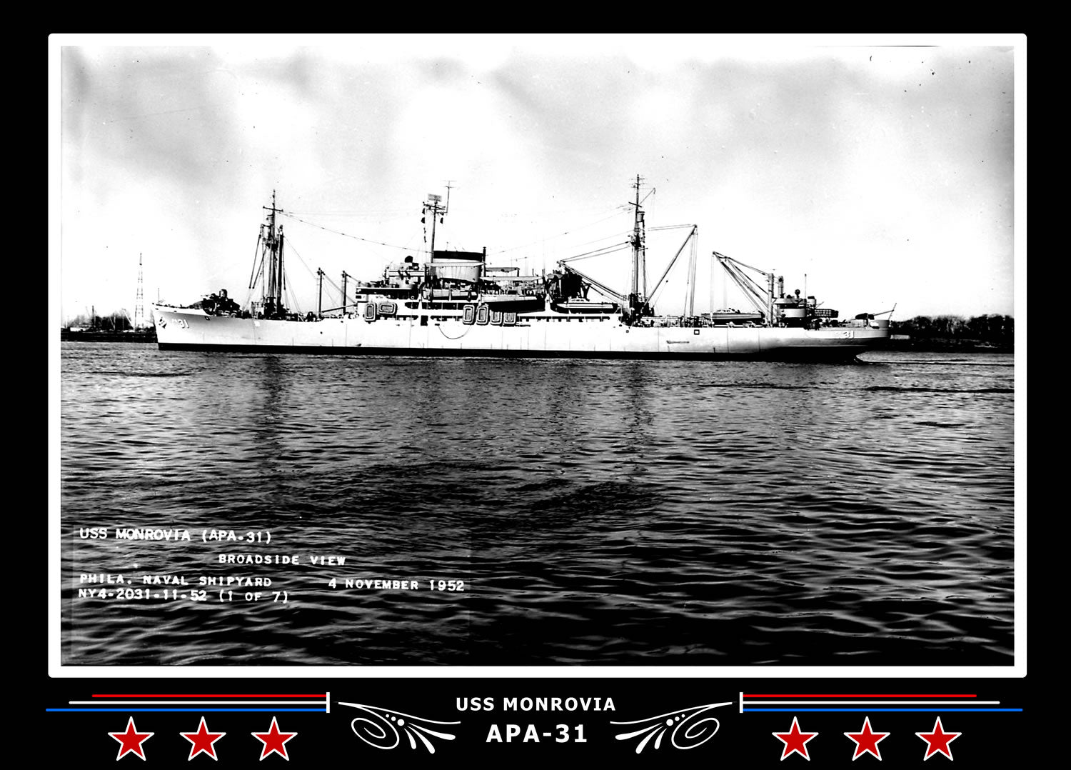 USS Monrovia APA31 Canvas Photo Print