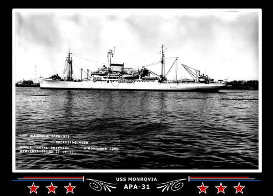 USS Monrovia APA31 Canvas Photo Print