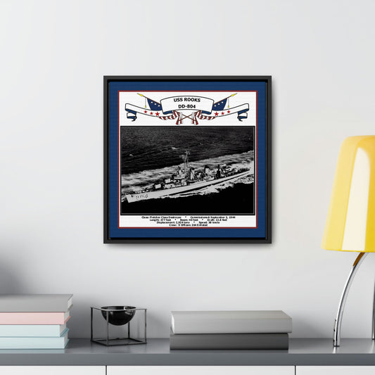 USS Rooks DD-804 Navy Floating Frame Photo Desk View