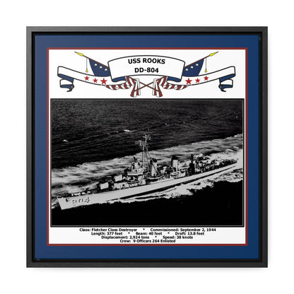 USS Rooks DD-804 Navy Floating Frame Photo Front View