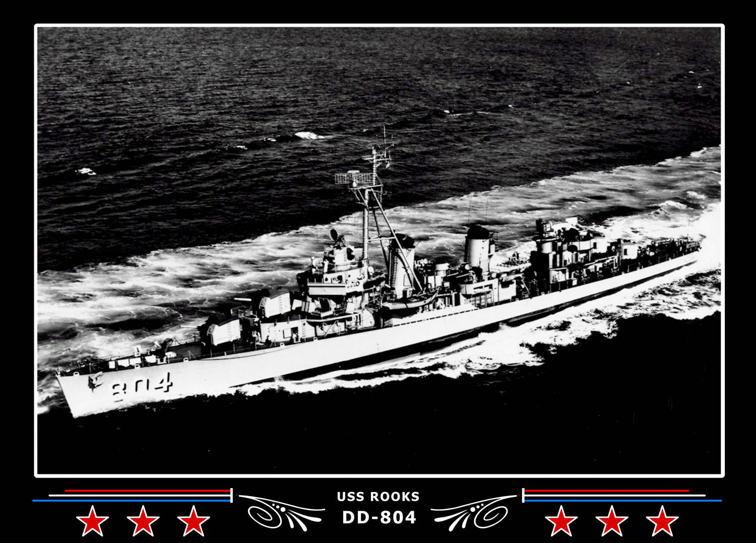 USS Rooks DD-804 Canvas Photo Print