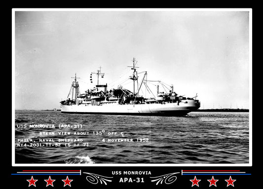 USS Monrovia APA31 Canvas Photo Print
