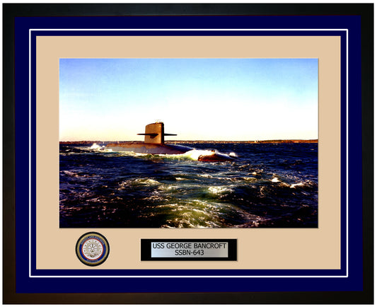 USS George Bancroft SSBN-643 Framed Navy Ship Photo Blue