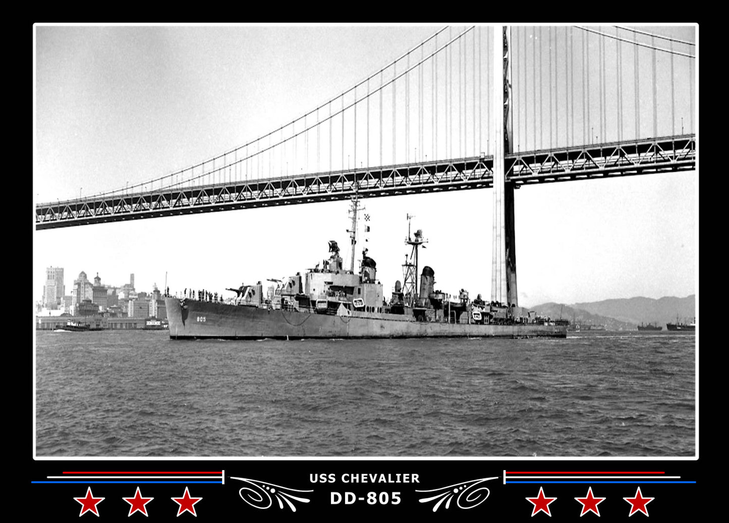 USS Chevalier DD-805 Canvas Photo Print