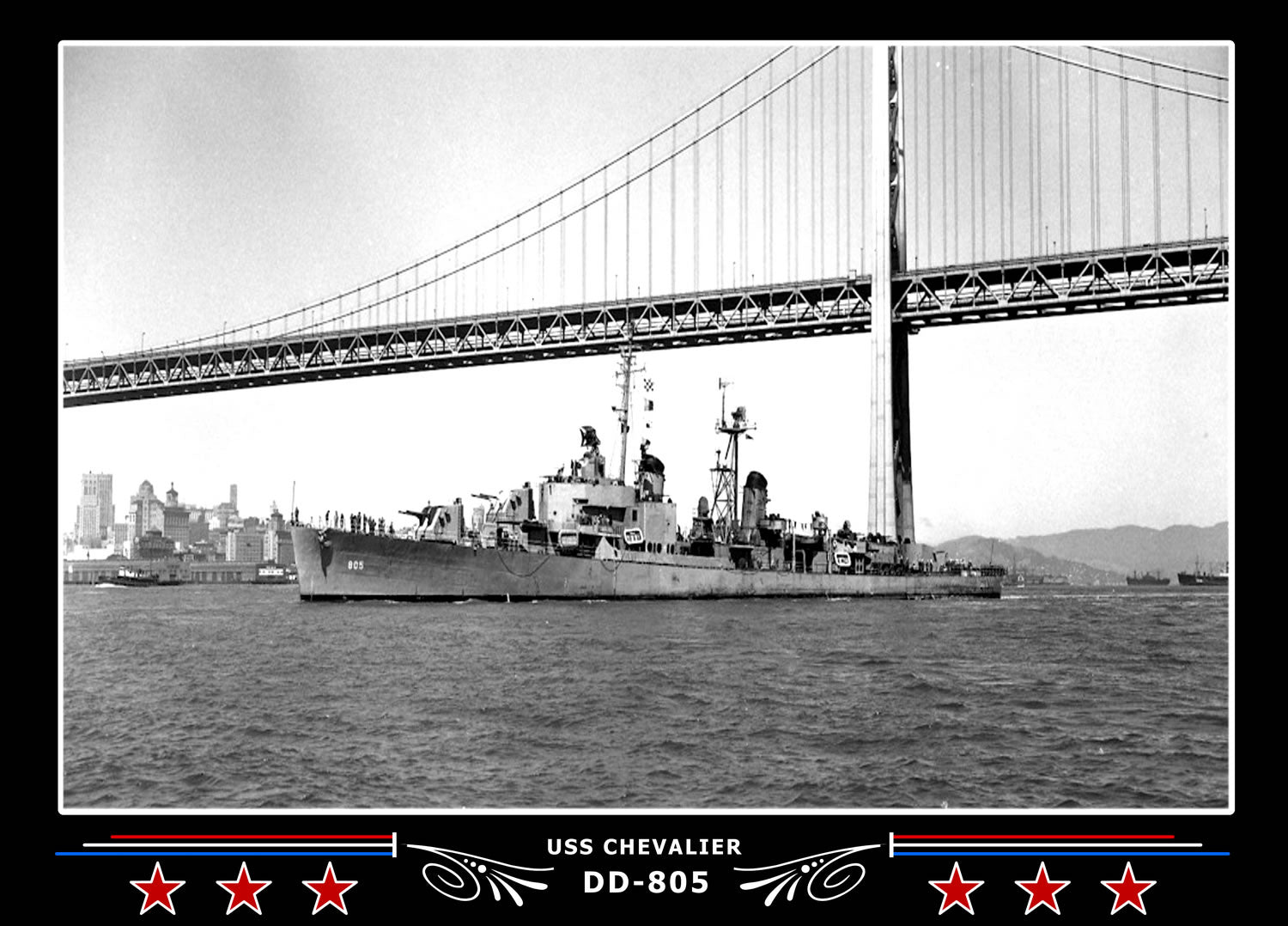 USS Chevalier DD-805 Canvas Photo Print