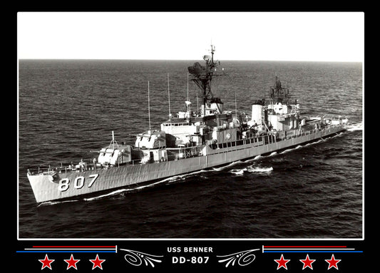 USS Benner DD-807 Canvas Photo Print