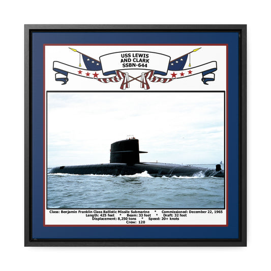 USS Lewis And Clark SSBN-644 Navy Floating Frame Photo Front View