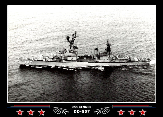 USS Benner DD-807 Canvas Photo Print