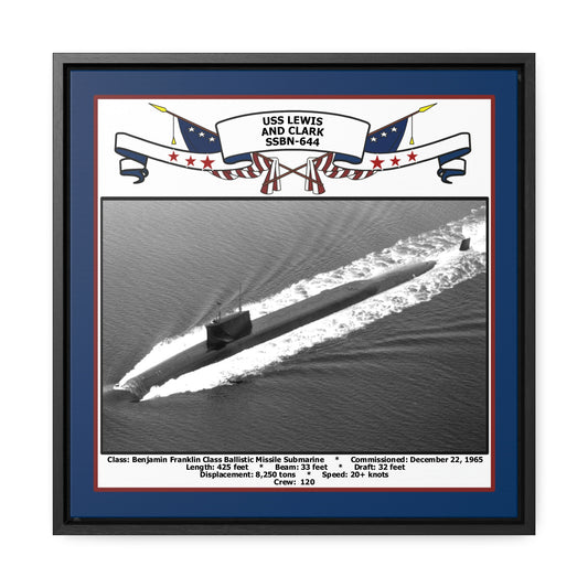 USS Lewis And Clark SSBN-644 Navy Floating Frame Photo Front View