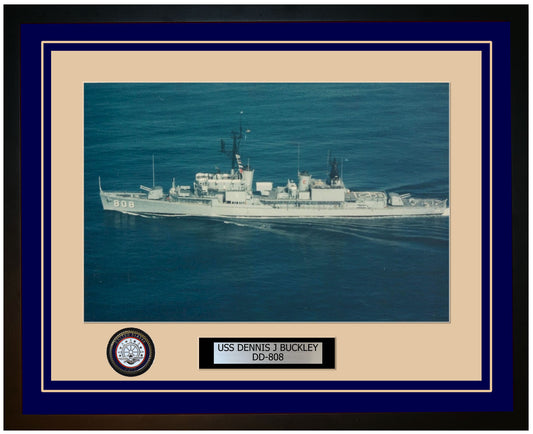 USS DENNIS J BUCKLEY DD-808 Framed Navy Ship Photo Blue