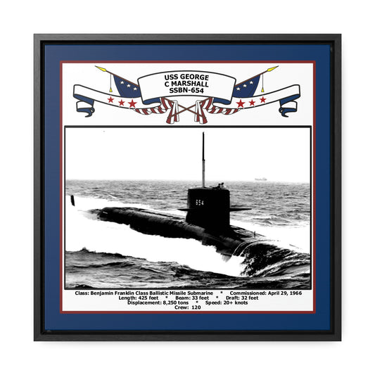 USS George C Marshall SSBN-654 Navy Floating Frame Photo Front View