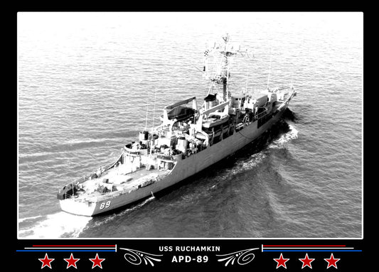 USS Ruchamkin APD89 Canvas Photo Print