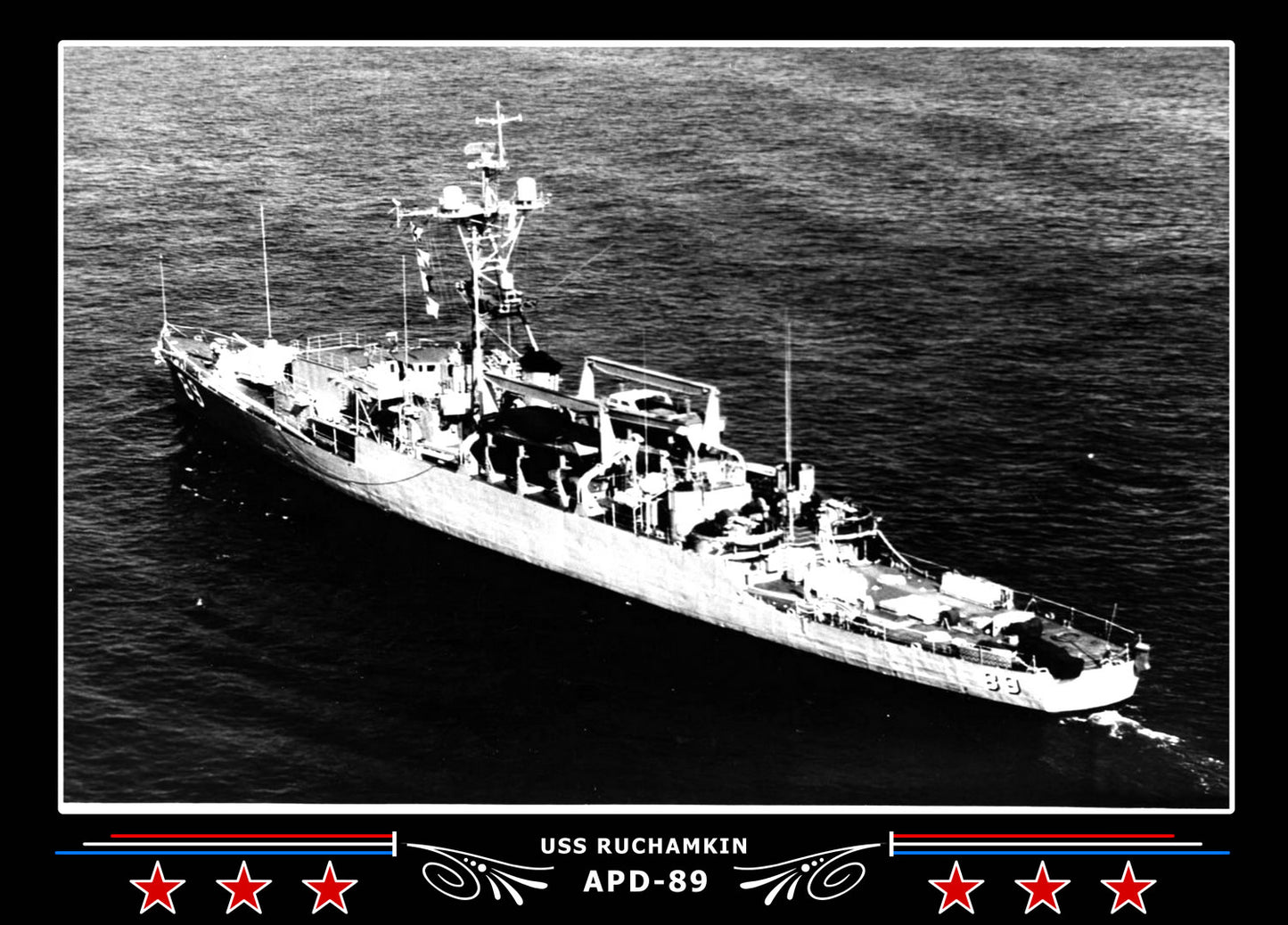 USS Ruchamkin APD89 Canvas Photo Print