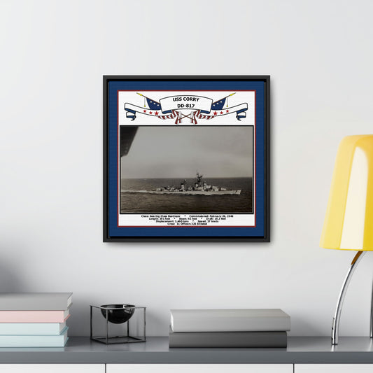 USS Corry DD-817 Navy Floating Frame Photo Desk View