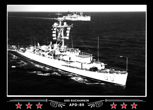 USS Ruchamkin APD89 Canvas Photo Print