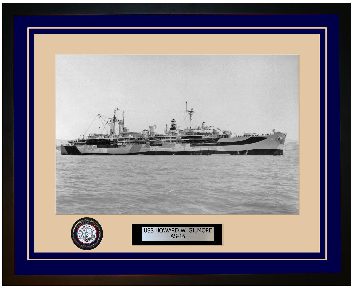 USS HOWARD-W-GILMORE AS-16 Framed Navy Ship Photo Blue