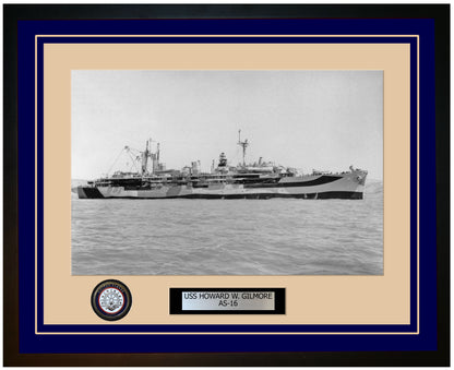 USS HOWARD-W-GILMORE AS-16 Framed Navy Ship Photo Blue