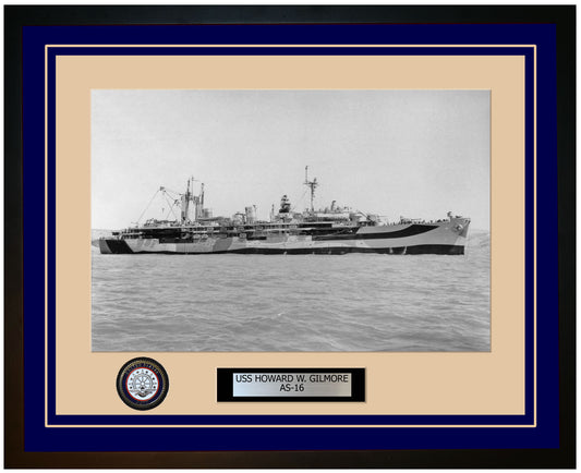 USS HOWARD-W-GILMORE AS-16 Framed Navy Ship Photo Blue
