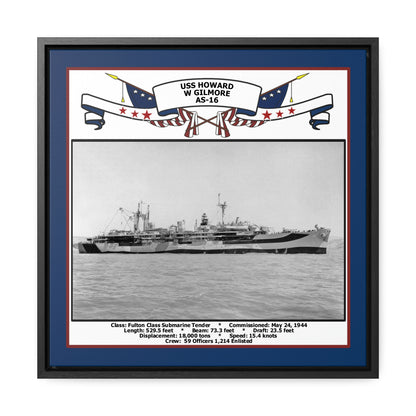 USS Howard W Gilmore AS-16 Navy Floating Frame Photo Front View