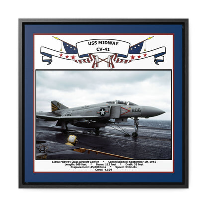 USS Midway CV-41 Navy Floating Frame Photo Front View