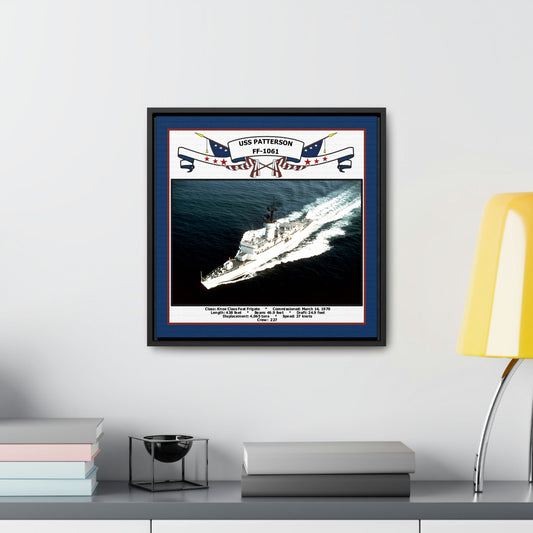 USS Patterson FF-1061 Navy Floating Frame Photo Desk View