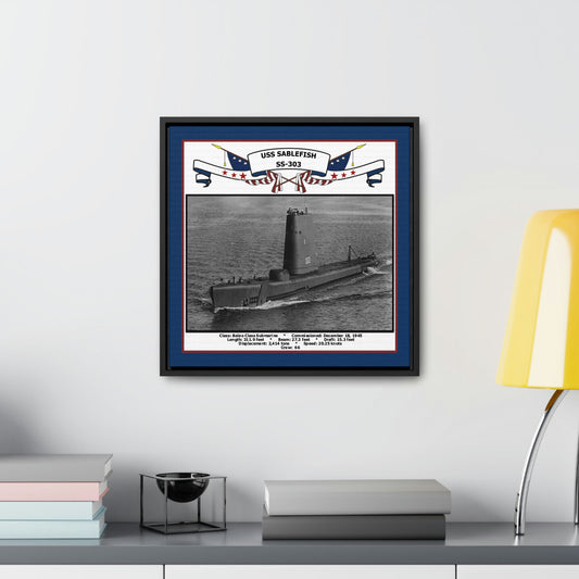USS Sablefish SS-303 Navy Floating Frame Photo Desk View