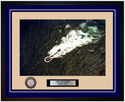USS Dolphin AGSS-555 Framed Navy Ship Photo Blue