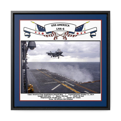 USS America LHA-6 Navy Floating Frame Photo Front View