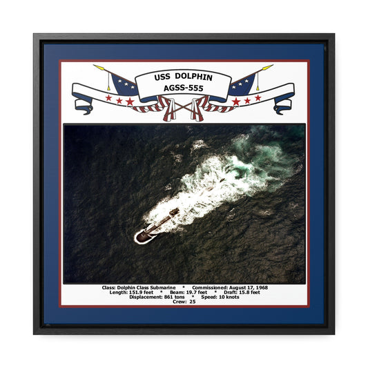 USS Dolphin AGSS-555 Navy Floating Frame Photo Front View