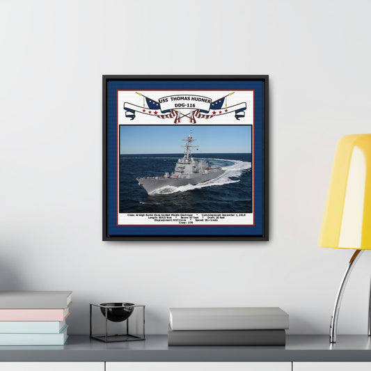 USS Thomas Hudner DDG-116 Navy Floating Frame Photo Desk View