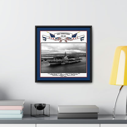 USS Yorktown CV-10 Navy Floating Frame Photo Desk View