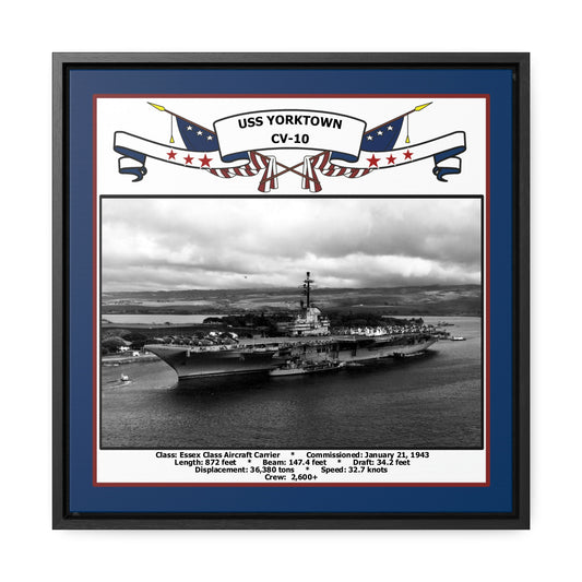 USS Yorktown CV-10 Navy Floating Frame Photo Front View