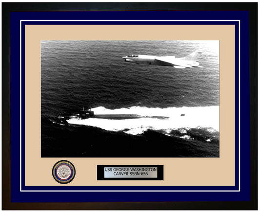 USS George Washington Carver SSBN-656 Framed Navy Ship Photo Blue