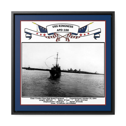 USS Ringness APD-100 Navy Floating Frame Photo Front View