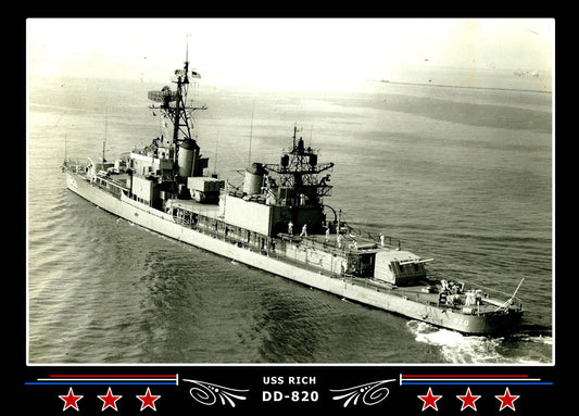 USS Rich DD-820 Canvas Photo Print