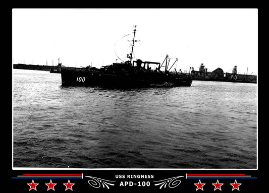 USS Ringness APD100 Canvas Photo Print