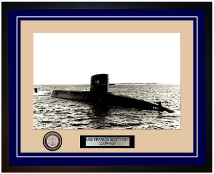 USS Francis Scott Key SSBN-657 Framed Navy Ship Photo Blue
