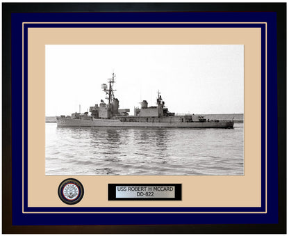 USS ROBERT H MCCARD DD-822 Framed Navy Ship Photo Blue