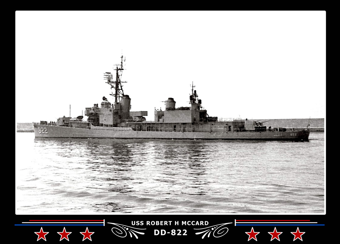 USS Robert H Mccard DD-822 Canvas Photo Print