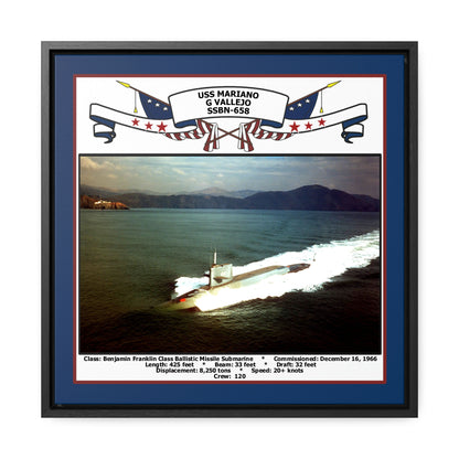 USS Mariano G Vallejo SSBN-658 Navy Floating Frame Photo Front View