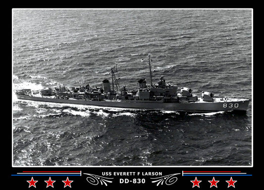 USS Everett F Larson DD-830 Canvas Photo Print