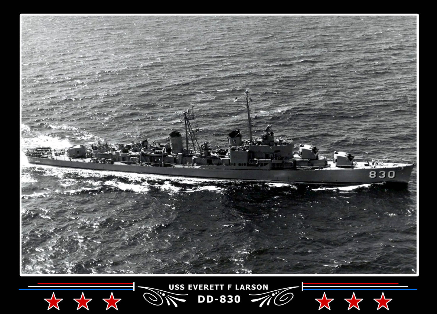 USS Everett F Larson DD-830 Canvas Photo Print
