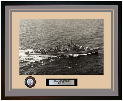 USS GOODRICH DD-831 Framed Navy Ship Photo Grey