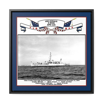 USS Horace A Bass APD-124 Navy Floating Frame Photo Front View