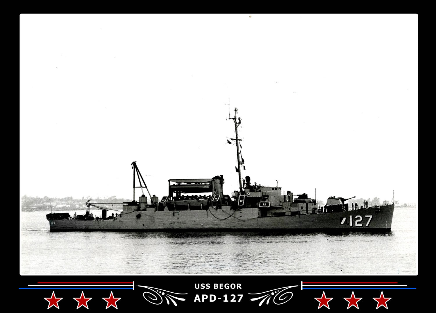 USS Begor APD127 Canvas Photo Print