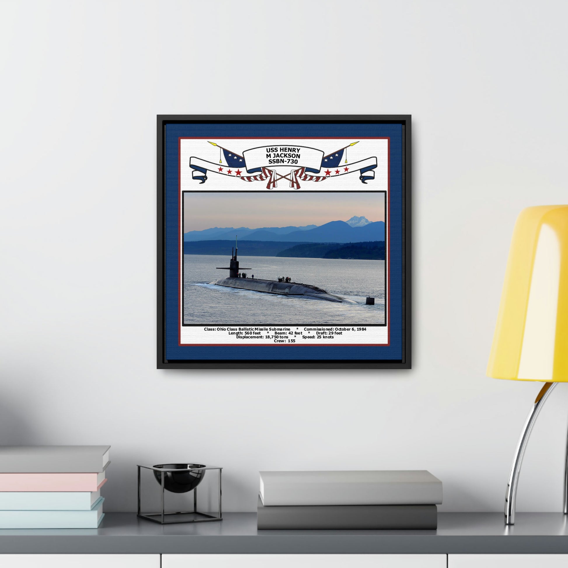 USS Henry M Jackson SSBN-730 Navy Floating Frame Photo Desk View