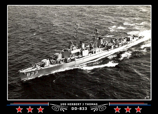 USS Herbert J Thomas DD-833 Canvas Photo Print