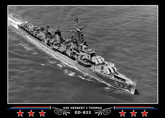 USS Herbert J Thomas DD-833 Canvas Photo Print
