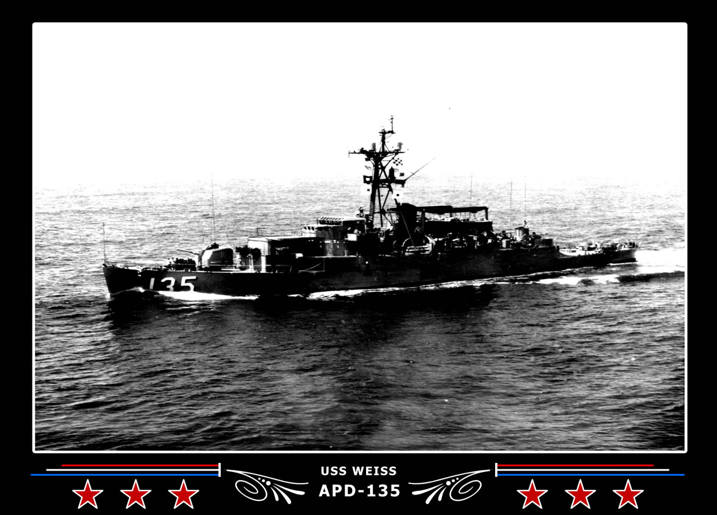 USS Weiss APD135 Canvas Photo Print