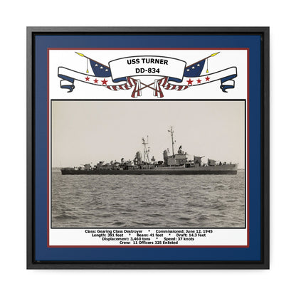 USS Turner DD-834 Navy Floating Frame Photo Front View